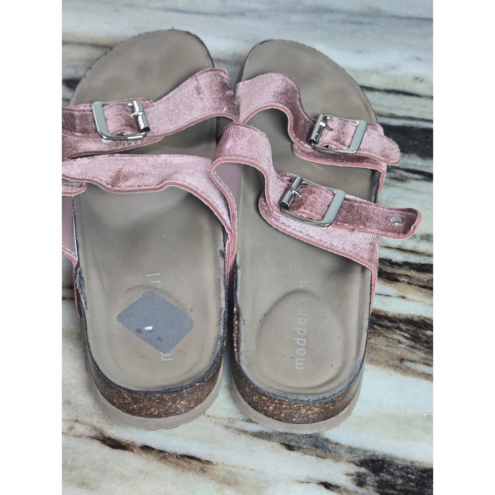 Madden Girl Brando-V Pink Velvet Double Buckle Slide Sandals Mens 8M BRANDO-V - Picture 4 of 8